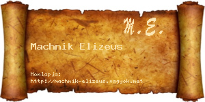 Machnik Elizeus névjegykártya